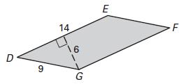 C) The area of the parallelogram is. D) The area of the parallelogram is.