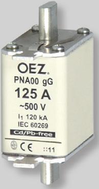 0 0. Fuse-links with blade contacts PNA Utilization category gg Utilization category am I n Type Order Power losses Weight Type Order Power losses Weight Package