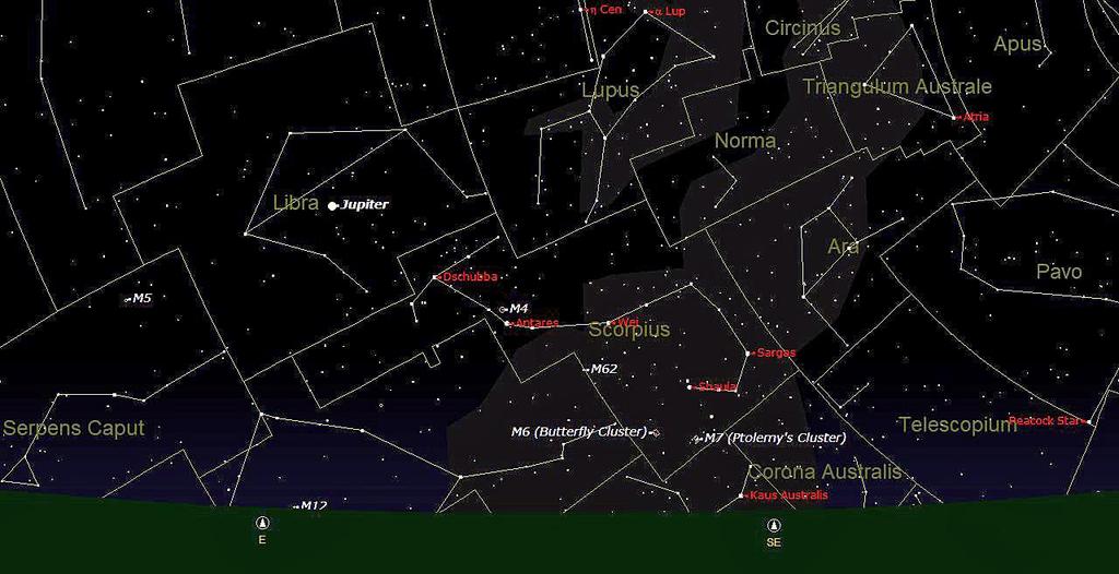 This can be seen in the star chart below which shows the sky in the northeast over Sydney at 22:00 on March 31 st.
