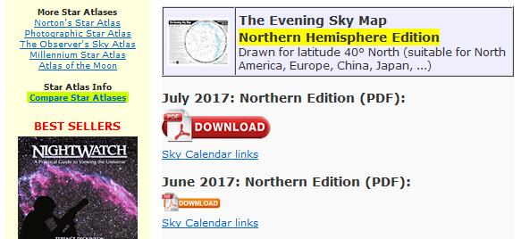 Steps to Get Sky Map 1. Log into to the web site to download the Sky Map 2. Locate the Northern Hemisphere Edition 3.