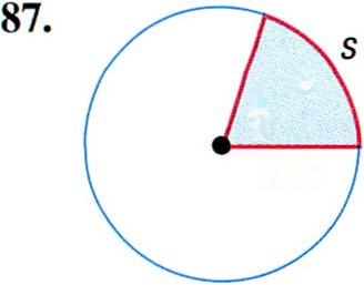 V2 In Problems 71-78, s denotes the length of the arc of a circle of radius r sub tended by the central angle 8. Find the missing quantity. Round answers to three decimal places. 1. 71. r = 10 meters, 8 = "2 radian, s =?