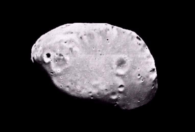 Phobos is closest to the planet, closer than any other moon in the Solar System, being just 9,400 km away from the Martian surface.