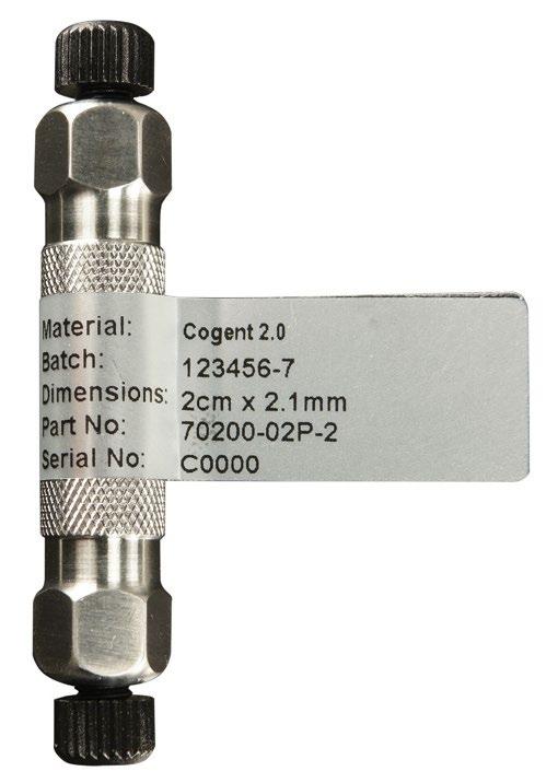 Cogent Mini Columns Fast LC and LC-MS Cogent TYPE-C Mini Columns (20, 30 and 50mm length) for fast LC and LC-MS are designed to analyze large numbers of samples in as short a time as possible,