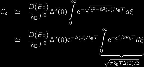 4.3 Thermodynamics Quantities T << T c : we have use approximations, hence there are only a few
