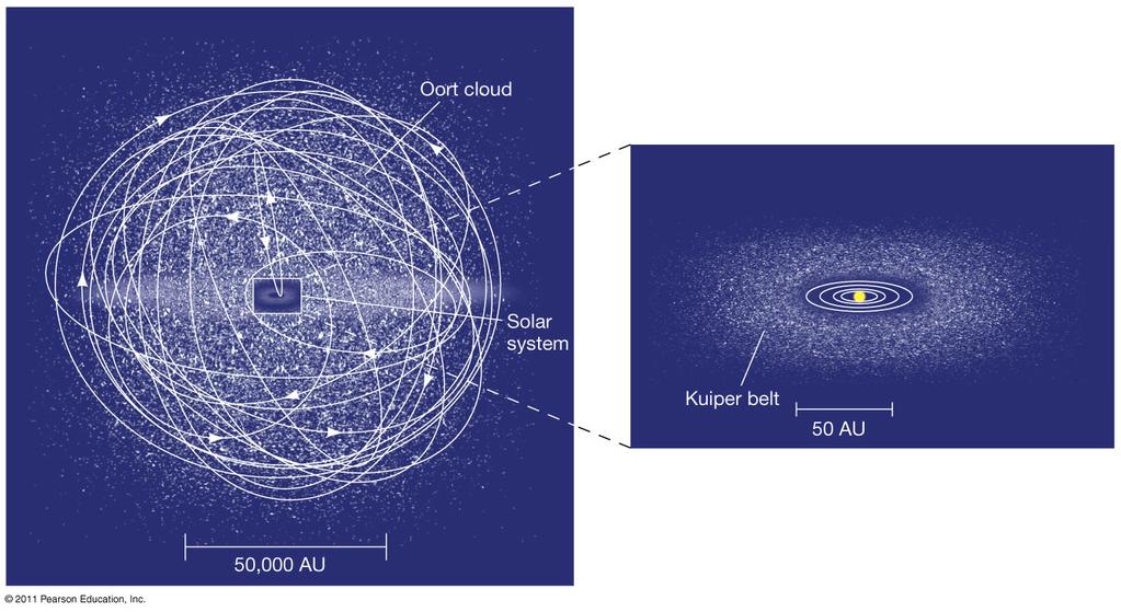14.2 Comets Most comets that enter the inner solar system reside in the Kuiper belt outside the orbit of Neptune.