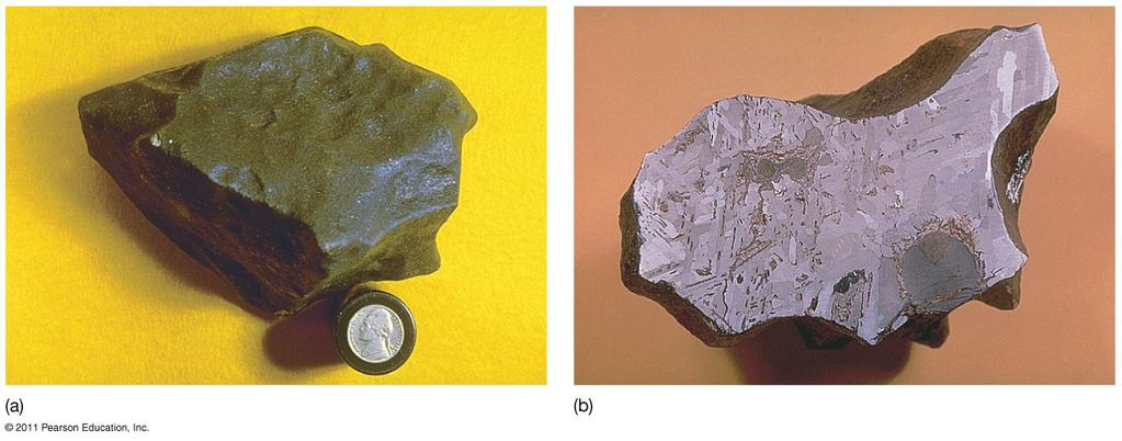 14.4 Meteoroids Most meteorites are rocky (left); some are iron (right) Figure 14-30.