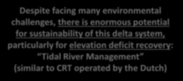 Tidal River Management (similar to CRT operated by the Dutch) Models to help