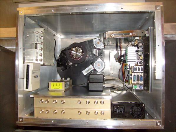 Figure 15: BVIT enclosure with various components visible (see text), but excluding cables. Figure 15 shows the completed BVIT housing and detector system components.
