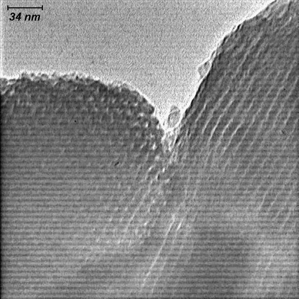 Figure 9S: TEM image of Catalyst 2 across and