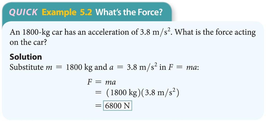 Newton's Laws of Motion The following example illustrates how Newton's second