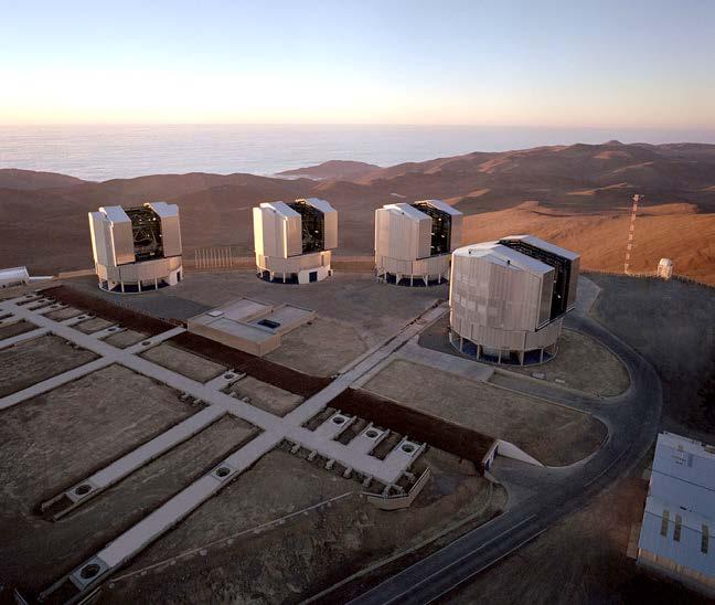 As a result, not all the light from space reaches telescopes on the ground. Eight individual telescopes work together to make up the Very Large Telescope (VLT) in Chile.