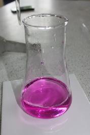 titration, leading to a larger than expected titre reading. Read the bottom of the meniscus on the burette This is reading 9.