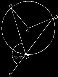 Q14. O is the centre of the circle. Angle PRS = 134 Not drawn accurately Work out the size of the reflex angle POQ. You must show your working....... Answer.