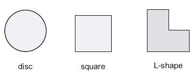 69. Three objects are cut from the same sheet of steel. They are different shapes but they all have the same mass. Which object has the greatest density? A. the disc D. the square B. the L shape C.