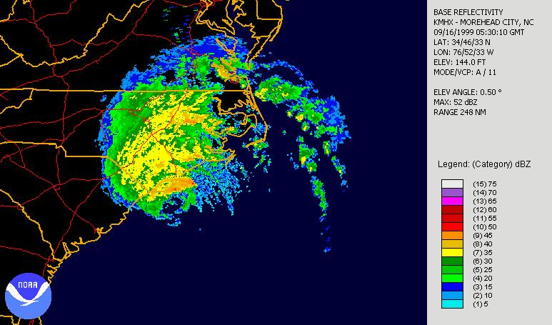 Radar imagery of Hurricane