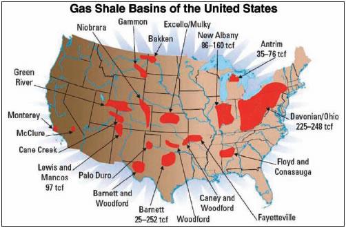 U.S. Shale Gas Resources Organic Shale Area of