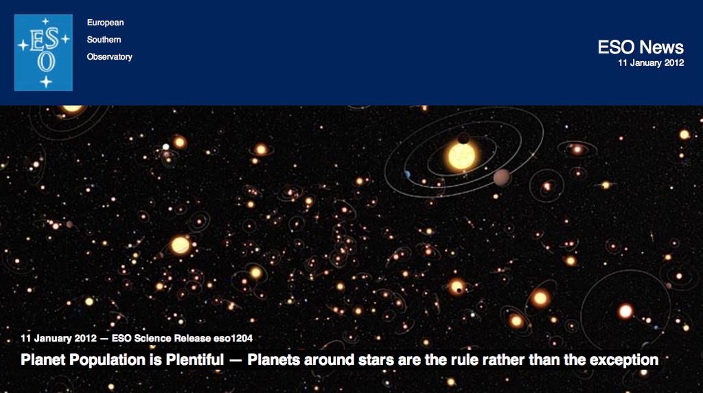 45 Figure 25: An artist s impression illustrating that planets are as common as stars in the Milky Way: one in six stars host a Jupiter-like planet, half have Neptune-mass planets and two thirds host