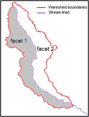 3.7. Facet Creation Once dendritic processing is complete, the catchments will be divided into facets. Facets represent one side of a catchment divided by the stream or longest flow path.