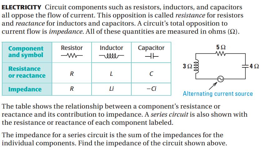 Ex 1) Impedance R Li Ci Ex 13) Plot each complex number in the same