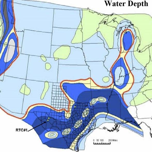 Barnett Deposition Water Depth Land 0-150 150-300 300-600 >600 Pre-Pennsylvanian: Tabosa