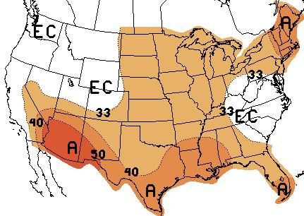 Further east, over the southern Great Plains, the forecast is for an increased chance of below average temperatures. The forecast is based on wet soil conditions (http://www.cpc.ncep.noaa.