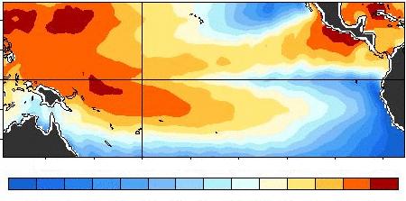 However, the trend toward cooler SSTs has not continued at the same speed, and sub-surface ocean temperatures in the east-central Pacific became less negative in June.