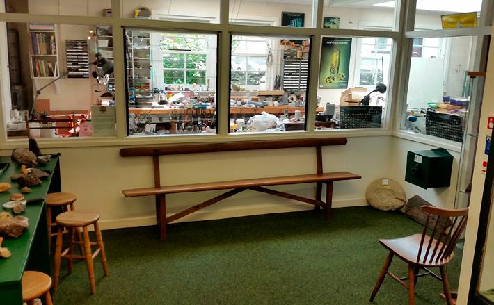 There is also an activity bench for the younger visitors to enjoy and identify different specimens, while watching the jeweller at work.