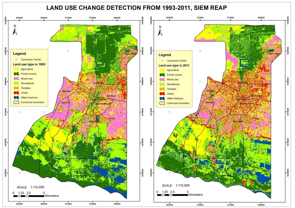 Fig. 3 Map of land use change detection