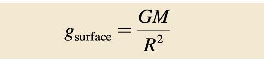 m should be F G = mg surface According to Newton s law of gravity,