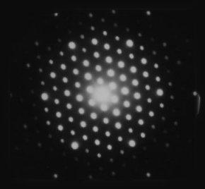 Electrons show diffraction Electron diffraction taken from a crystalline