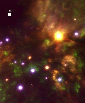 Orion Nebula in IR showing Becklin-Neugebauer
