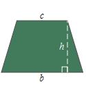57. The area of a trapezoid is 44 square meters. One base is meters long and the other is 8 meters long. Find the height of the trapezoid. A = 1 h(b + c) 58. Simplify the expression.