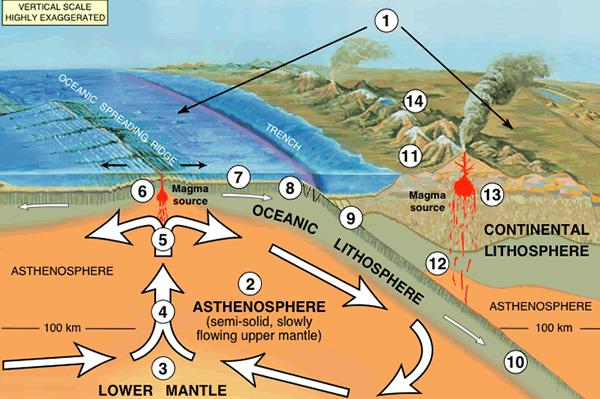 Earth has plate tectonics which cycles