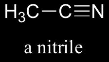 Finally, in a nitrile group, a carbon is triple-bonded to a nitrogen.