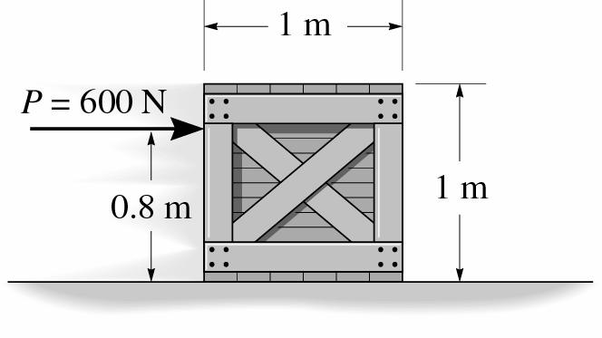 EXAMPLE Plan: Follow the procedure for analysis. Given:A 50 kg crate rests on a horizontal surface for which the kinetic friction coefficient µ k = 0.2.