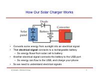 rechargeable battery So energy flows from solar cell to battery