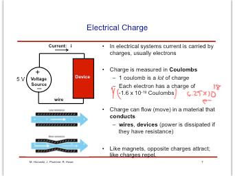 Electrical Charge Current: i In electrical systems