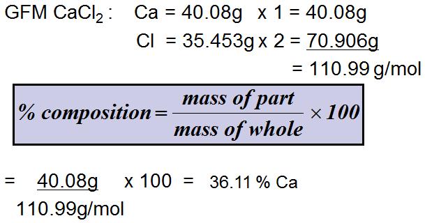 Lesson 2: Calculating Percent Composition Objective: Calculate Percent Composition of an element in a compound Calculate Percent composition of a hydrate PERCENT COMPOSITION: The percentage by mass