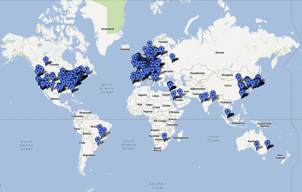 NTA devices worldwide mapping