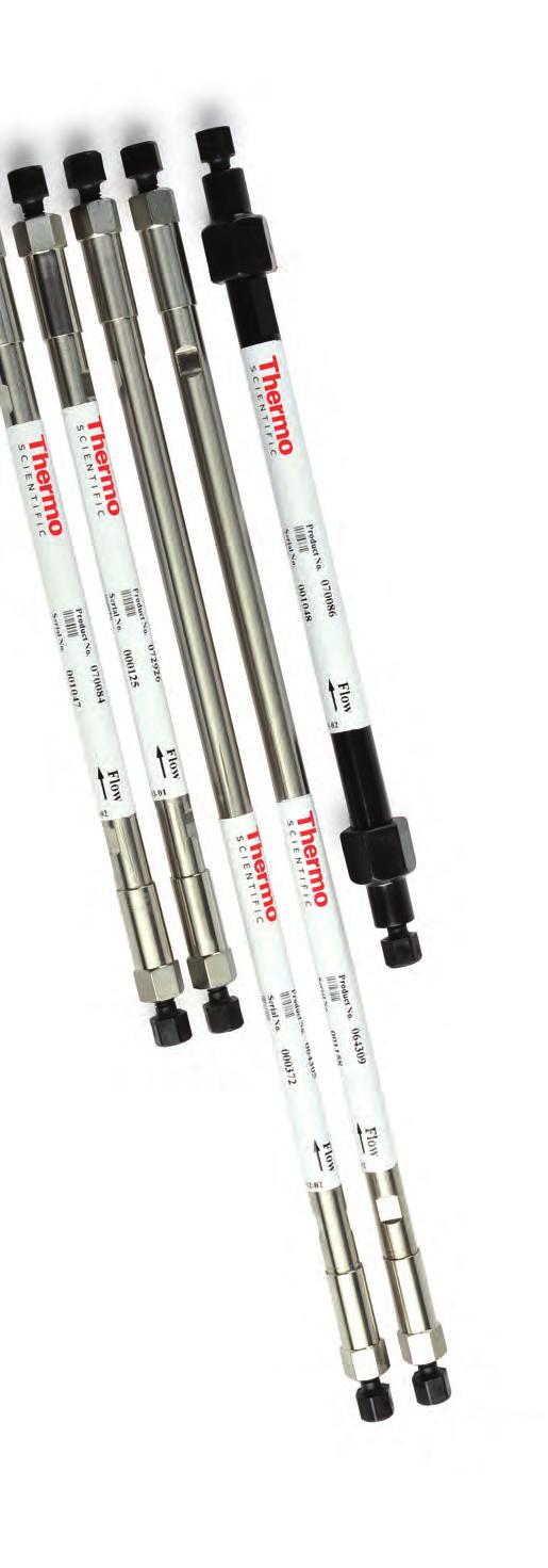 LC Columns and Accessories Thermo Scientific Application Specific LC Columns Innovative chemistries tailored for challenging and critically important applications Acclaim Trinity P1 and P2 for API