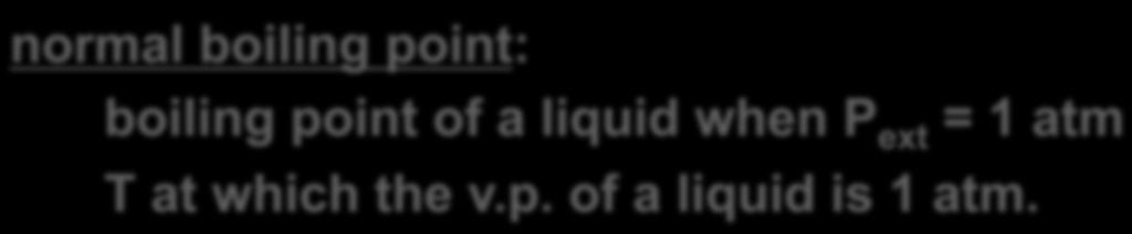 stays the same normal boiling point: boiling point of a liquid