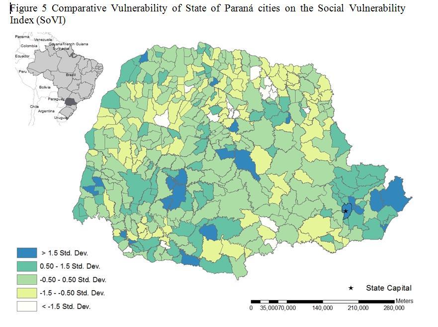 Source: B. L. Hummell, 2013. Hazards, Social Vulnerability and Resilience in Brazil: An Assessment of Data Availability and Related Research, in S. L. Cutter and C. Corendea (eds.
