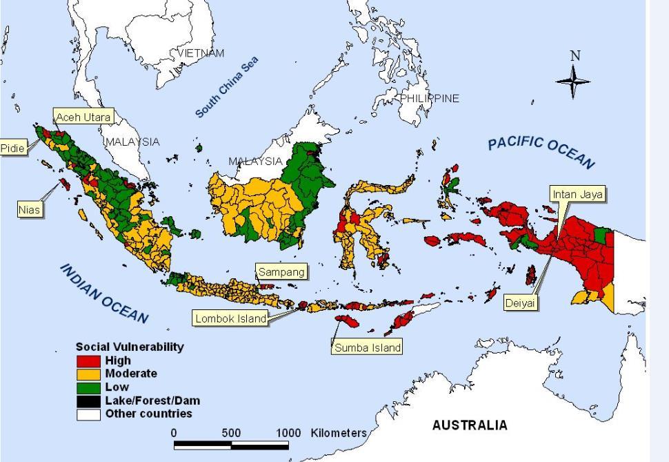 T. H. Siagian, P. Suhartono, and H. Ritonga, 2013. Social Vulnerability Assessment to Natural Hazards in Indonesia, in S. L. Cutter and C. Corendea (eds.