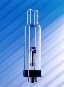 Hollow Cathode Lamp (HCL) An HCL (Hollow Cathode Lamp) usually consists of a glass tube containing a cathode, and anode, and a buffer gas (usually a noble gas).