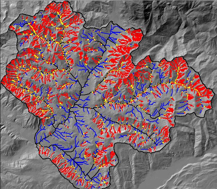 DEM-Derived Attributes: The Spatial Template Hillslope Gradient Slope Form Contributing Area Hydrologic Response Landslide Susceptibility Debris Flow Routing Landslide / Debris Flow