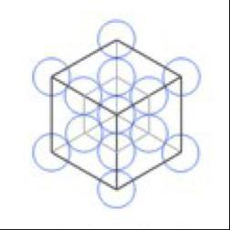 Floarea vieții Fructul vieții Trasâd liii drepte di cetral fiecărui cerc către toate cercurile alăturate, obțiem figura de mai jos, care poartă umele de "CubulMetatro": Acest cub cotie toate cele 5