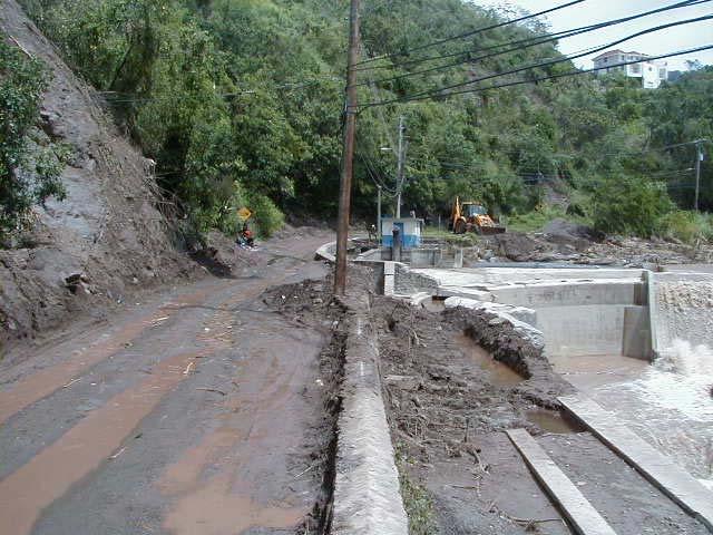 IN 2004 following hurricane Ivan rainfall and also in 2005 landslide debris again