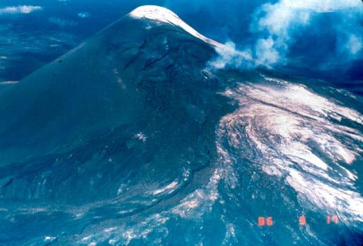 In September, 1986 all activity at Puu Oo ceased and subsequent activity moved down-rift. The nature of the eruption also changed.