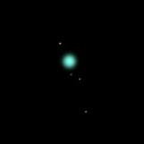 Uranus Uranus, the seventh planet from the Sun, was discovered by Sir William Herschel in 1781. It has a dark set of rings and at least 27 moons.