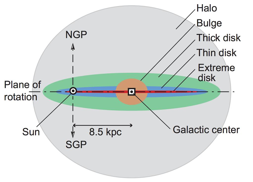 Schematic structure of the Milky Way The different components of the